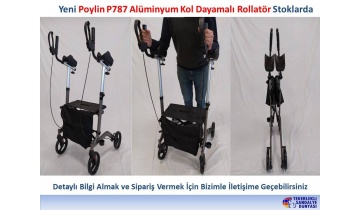 YENİLENEN POYLİN P787 KOL DAYAMALI ALÜMİNYUM ROLLATÖR ARTIK STOKLARDA